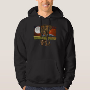 Ontwerp van de Afrikaanse Elephant & Savannah Moon Hoodie