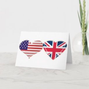 Ontwerp van de Amerikaanse en Britse hartvlag Kaart