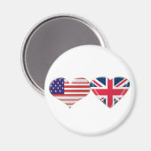 Ontwerp van de Amerikaanse en Britse hartvlag Magneet (Voorkant / Achterkant)