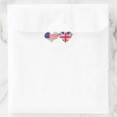 Ontwerp van de Amerikaanse en Britse hartvlag Ronde Sticker (Tas)