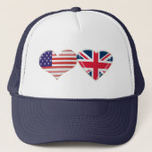 Ontwerp van de Amerikaanse en Britse hartvlag Trucker Pet (Voorkant)
