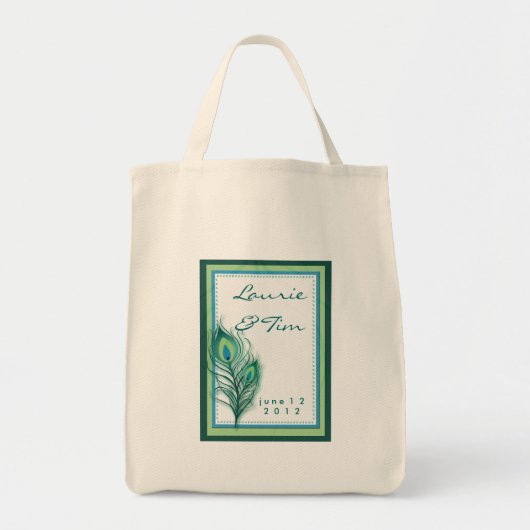 Ontwerp van de aqua- en zeemeerpauw tote bag (Voorkant)