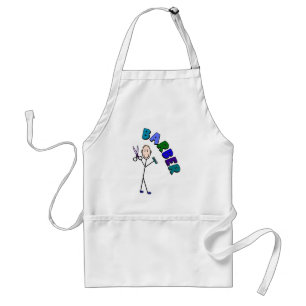 Ontwerp van de barber-sticker met schaar/comb standaard schort
