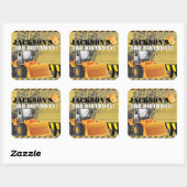 Ontwerp van de Birthday-baggerpartij Vierkante Sticker (Vel)