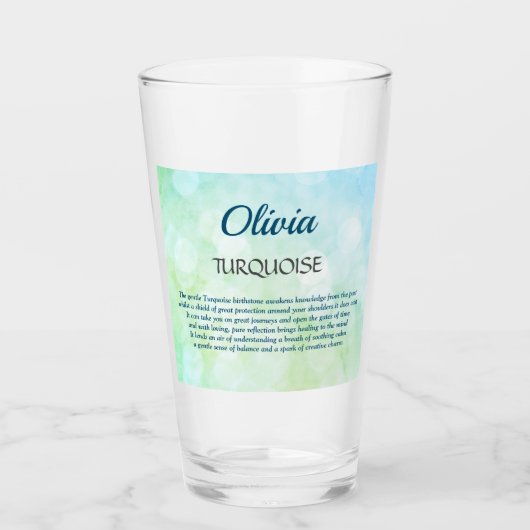 Ontwerp van de Birthstone Turquoise van december Glas (Voorkant)