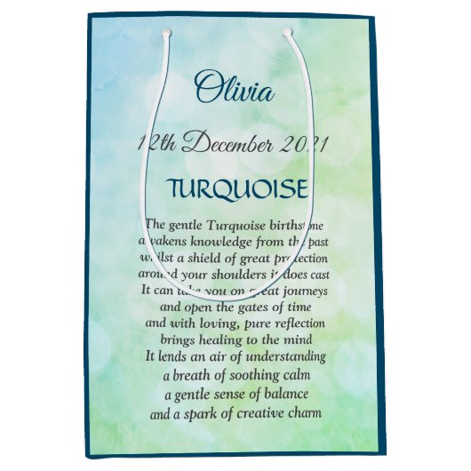 Ontwerp van de Birthstone Turquoise van december Medium Cadeauzakje (Voorkant)