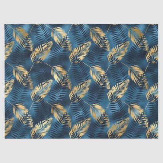 Ontwerp van de blauw- en Gold-leopard-reeks 14 Tissuepapier (Voorkant)