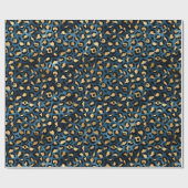 Ontwerp van de blauw- en Gold-leopard-reeks 1 Cadeaupapier (Vlak)
