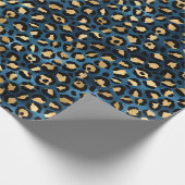 Ontwerp van de blauw- en Gold-leopard-reeks 1 Cadeaupapier (Hoek)