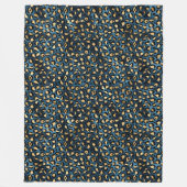 Ontwerp van de blauw- en Gold-leopard-reeks 1 Fleece Deken (Voorkant)