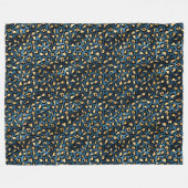 Ontwerp van de blauw- en Gold-leopard-reeks 1 Fleece Deken (Voorkant (Horizontaal))
