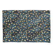 Ontwerp van de blauw- en Gold-leopard-reeks 1 Kussensloop (Voorkant)