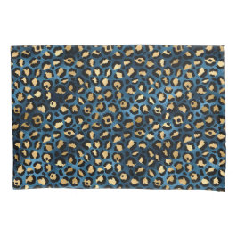 Ontwerp van de blauw- en Gold-leopard-reeks 1 Kussensloop
