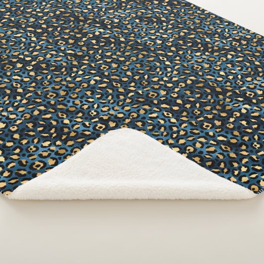Ontwerp van de blauw- en Gold-leopard-reeks 1 Sherpa Deken (3/4)