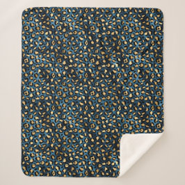 Ontwerp van de blauw- en Gold-leopard-reeks 1 Sherpa Deken