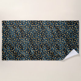 Ontwerp van de blauw- en Gold-leopard-reeks 1 Strandlaken