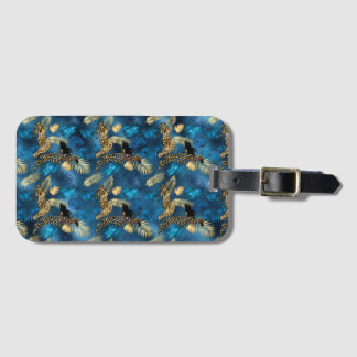 Ontwerp van de blauw- en Gold-leopard-reeks 6 Bagagelabel