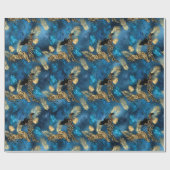 Ontwerp van de blauw- en Gold-leopard-reeks 6 Cadeaupapier (Vlak)