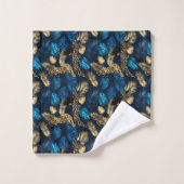 Ontwerp van de blauw- en Gold-leopard-reeks 8 Bad Handdoek (Wasdoekje)