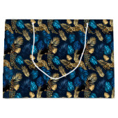 Ontwerp van de blauw- en Gold-leopard-reeks 8 Groot Cadeauzakje (Voorkant)