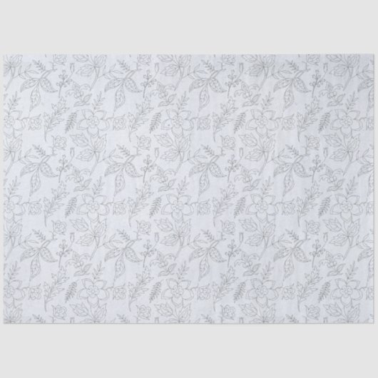 Ontwerp van de Blauwe Floral Reeks 12 Tissuepapier (Voorkant)