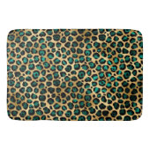 Ontwerp van de blauwgroen en Gold Leopard-reeks 14 Badmat (Voorkant)