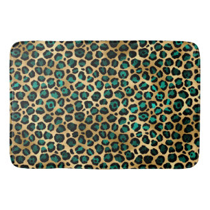 Ontwerp van de blauwgroen en Gold Leopard-reeks 14 Badmat