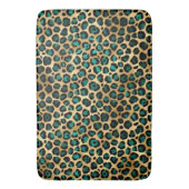 Ontwerp van de blauwgroen en Gold Leopard-reeks 14 Badmat (Voorkant Verticaal)