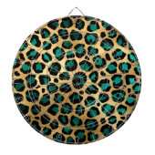 Ontwerp van de blauwgroen en Gold Leopard-reeks 14 Dartbord (Voorkant)