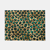 Ontwerp van de blauwgroen en Gold Leopard-reeks 14 Deurmat (Voorkant)
