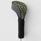 Ontwerp van de blauwgroen en Gold Leopard-reeks 14 Golfheadcover (Schuin)