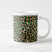 Ontwerp van de blauwgroen en Gold Leopard-reeks 14 Grote Koffiekop (Rechts)