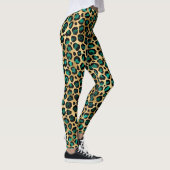 Ontwerp van de blauwgroen en Gold Leopard-reeks 14 Leggings (Rechts)