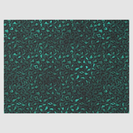 Ontwerp van de blauwgroen en Gold Leopard-reeks 4- Tissuepapier (Voorkant)