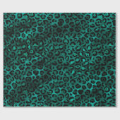 Ontwerp van de blauwgroen en Gold Leopard-reeks 5 Cadeaupapier (Vlak)