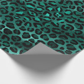 Ontwerp van de blauwgroen en Gold Leopard-reeks 5 Cadeaupapier (Hoek)