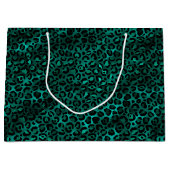 Ontwerp van de blauwgroen en Gold Leopard-reeks 5 Groot Cadeauzakje (Voorkant)