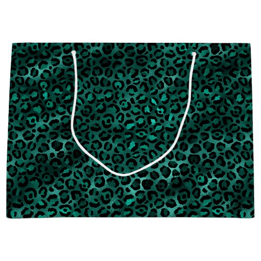 Ontwerp van de blauwgroen en Gold Leopard-reeks 5 Groot Cadeauzakje (Voorkant)