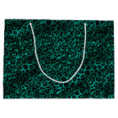 Ontwerp van de blauwgroen en Gold Leopard-reeks 5 Groot Cadeauzakje (Achterkant)