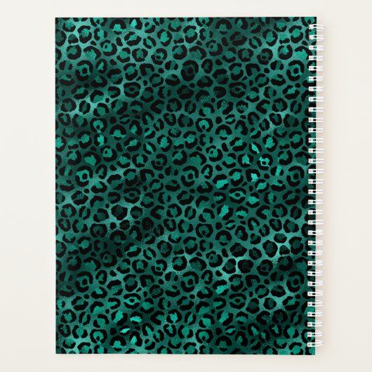 Ontwerp van de blauwgroen en Gold Leopard-reeks 5 Planner (Achterkant)