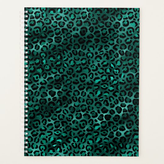 Ontwerp van de blauwgroen en Gold Leopard-reeks 5 Planner (Voorkant)