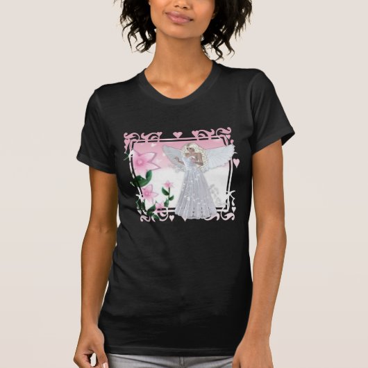 Ontwerp van de bloemengel t-shirt (Voorkant)