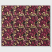 Ontwerp van de Bourgogne- en Gold-leopard-reeks 12 Cadeaupapier (Vlak)