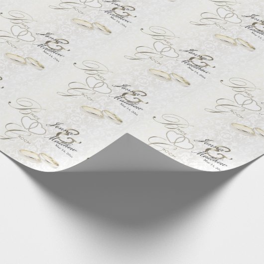 Ontwerp van de bruid- en aardeweddenschappen cadeaupapier (Hoek)