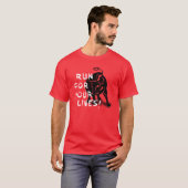 Ontwerp van de bull van San Fermin: Ren voor je le T-shirt (Voorkant volledig)