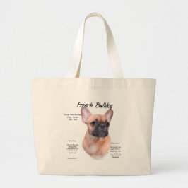 Ontwerp van de Bulldog-geschiedenis Grote Tote Bag