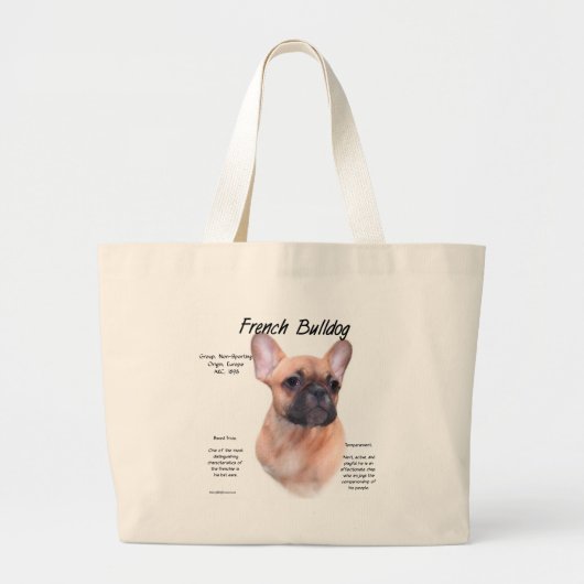 Ontwerp van de Bulldog-geschiedenis Grote Tote Bag (Voorkant)