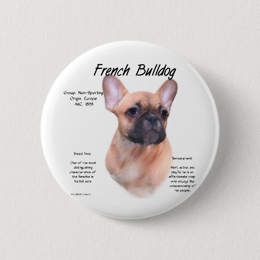 Ontwerp van de Bulldog-geschiedenis Ronde Button 5,7 Cm (Voorkant)