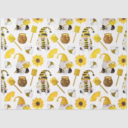Ontwerp van de "Bumble Bee and Honey Series" 16 Tissuepapier (Voorkant)