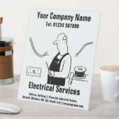 Ontwerp van de Cartoon Elektrische Diensten Reclamebord Met Voetstuk (Insitu)